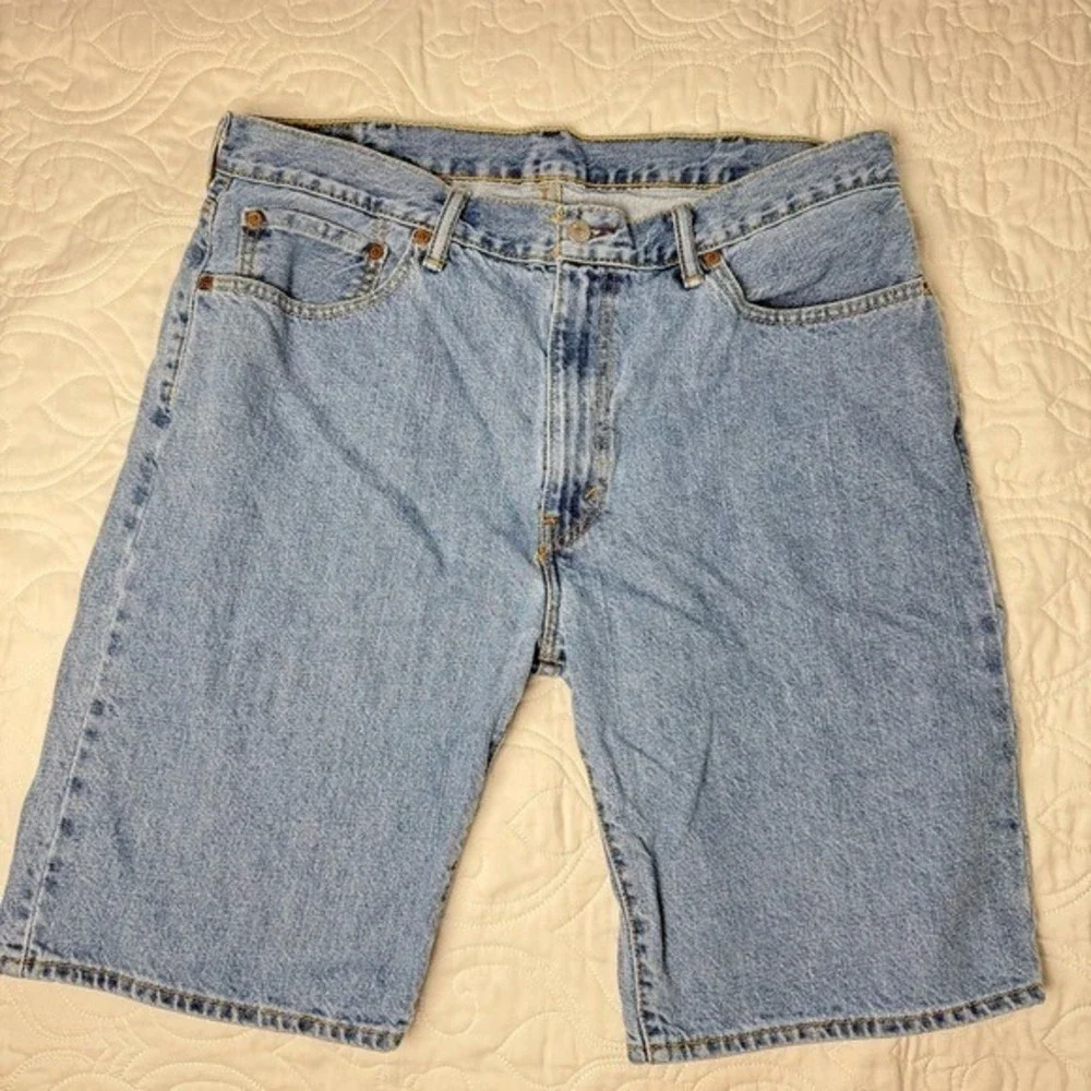 Vtg Levi's 505 100% Cotton Blue Denim Jorts Shorts Men's 38‎ Waist 10